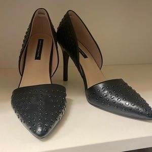 Studded leather pumps. New and never worn.